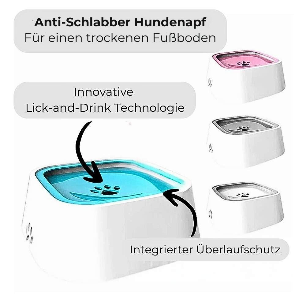 Anti-Schlabber Hundenapf mit innovativer Lick-and-Drink Technologie – verhindert Schlabbern, schützt den Boden vor Nässe, mit Überlaufschutz | HUNDESCHATZ