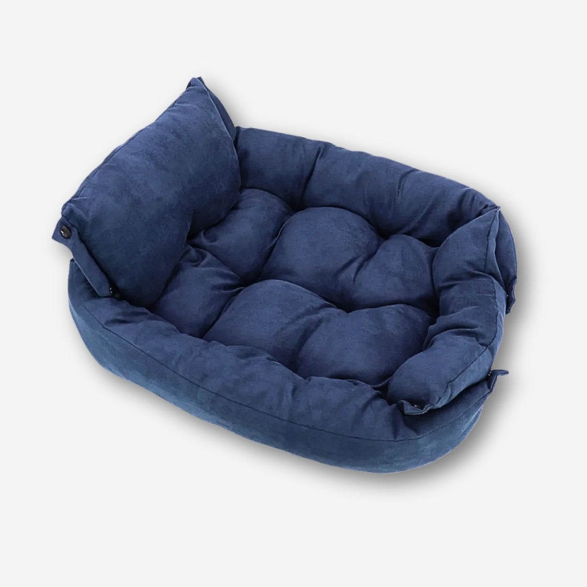 Hundebett mit hohem Rand in Blau – weich gepolstert, waschbar und vielseitig nutzbar als 3-in-1 Hundeschlafplatz, HUNDESCHATZ