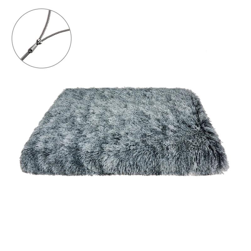 Premium Hundekissen aus Kordsamt in der Farbe Hämatit von HUNDESCHATZ™ mit weichem, kuscheligem Bezug und praktischem Reißverschluss für einfaches Abnehmen und Waschen.