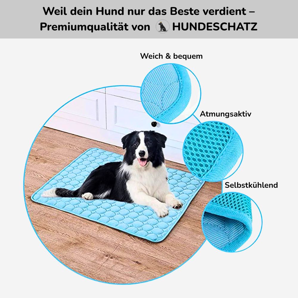 Premium Kühlmatte für Hunde – weich, atmungsaktiv und selbstkühlend von HUNDESCHATZ