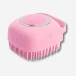 Wellness Hundebürste – HUNDESCHATZ™ in Pink – ergonomisch und effektiv, mit flexiblen Borsten für sanfte Fellpflege und einfache Handhabung.
