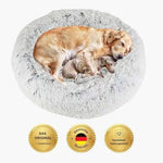 HUNDESCHATZ Hundebett Donut, extra weich und kuschelig, in Premium-Qualität. Bietet hohen Komfort und Geborgenheit für Hunde aller Größen. Ideal für erholsamen Schlaf und gemütliche Ruhepausen.