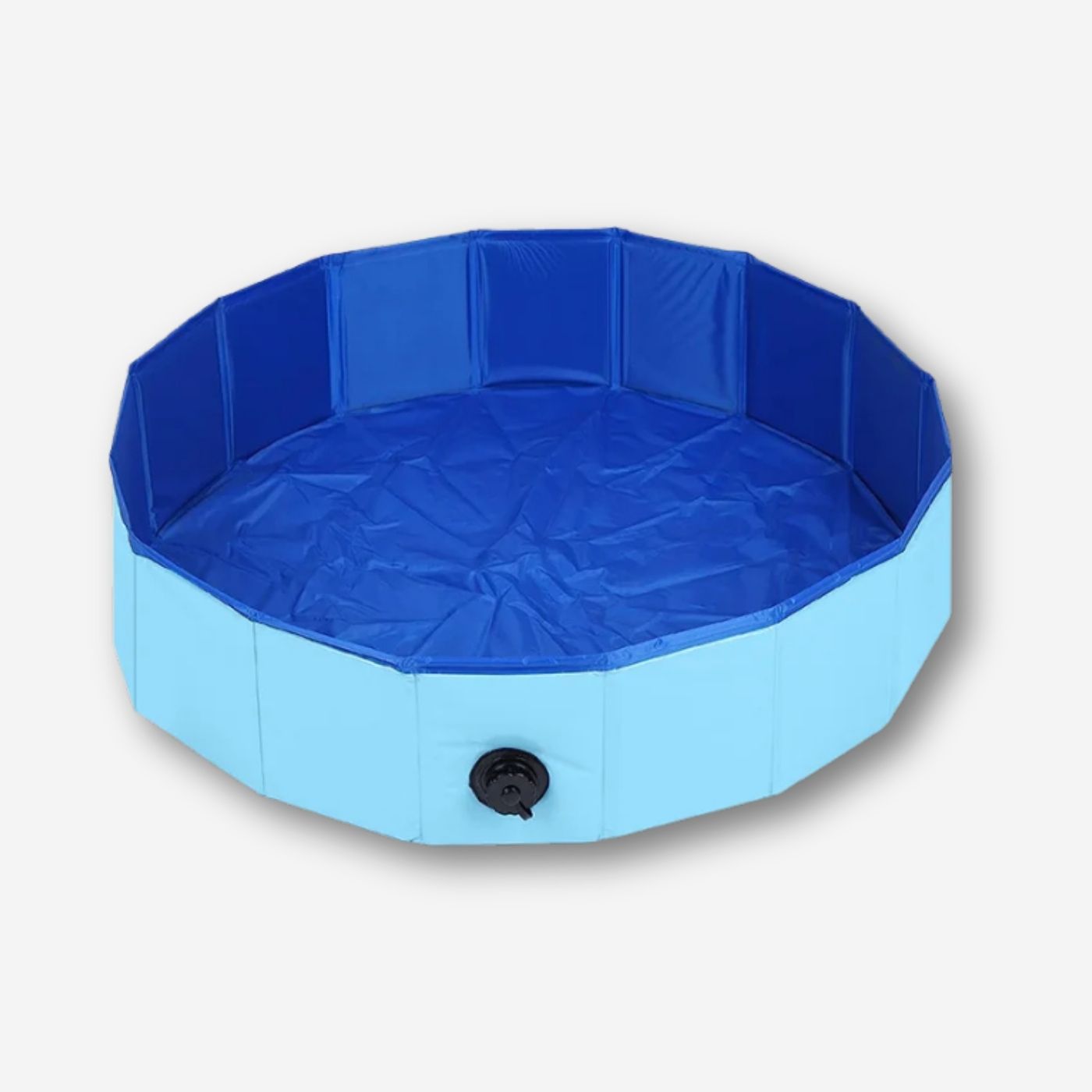 Faltbarer Hundepool aus blauem PVC mit Abflussventil – ideal für Garten oder Terrasse