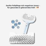 SteamGroom Pro 3in1 V2 – HUNDESCHATZ™ mit negativer Ionen-Technologie. Reduziert statische Aufladung & sorgt für gesundes, glänzendes Fell.