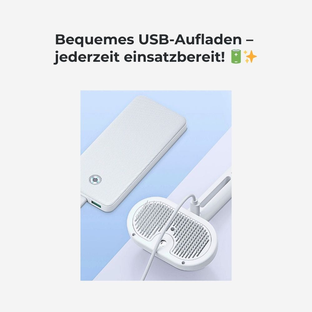 SteamGroom Pro 3in1 V2 – HUNDESCHATZ™ mit USB-Aufladung. Flexibel & kabellos für eine einfache Nutzung – jederzeit einsatzbereit!