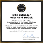 HUNDESCHATZ™ - 1 Monat Geld-zurück-Garantie. 100% Zufriedenheit garantiert oder volle Rückerstattung. Risikoloses Rückgaberecht bei Unzufriedenheit. Unterzeichnet von Carsten Luck, Unternehmensleitung. Bedingungen unter "Widerrufsbelehrung und Muster-Widerrufsformular".