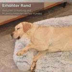 Flauschiges Hundebett fürs Sofa – HUNDESCHATZ™ mit erhöhtem Rand zur Reduzierung von Ermüdung und Muskelschmerzen deines Hundes.