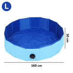 Größe L Hundepool in blau mit 160 cm Durchmesser und 30 cm Höhe, inklusive Ablaufventil