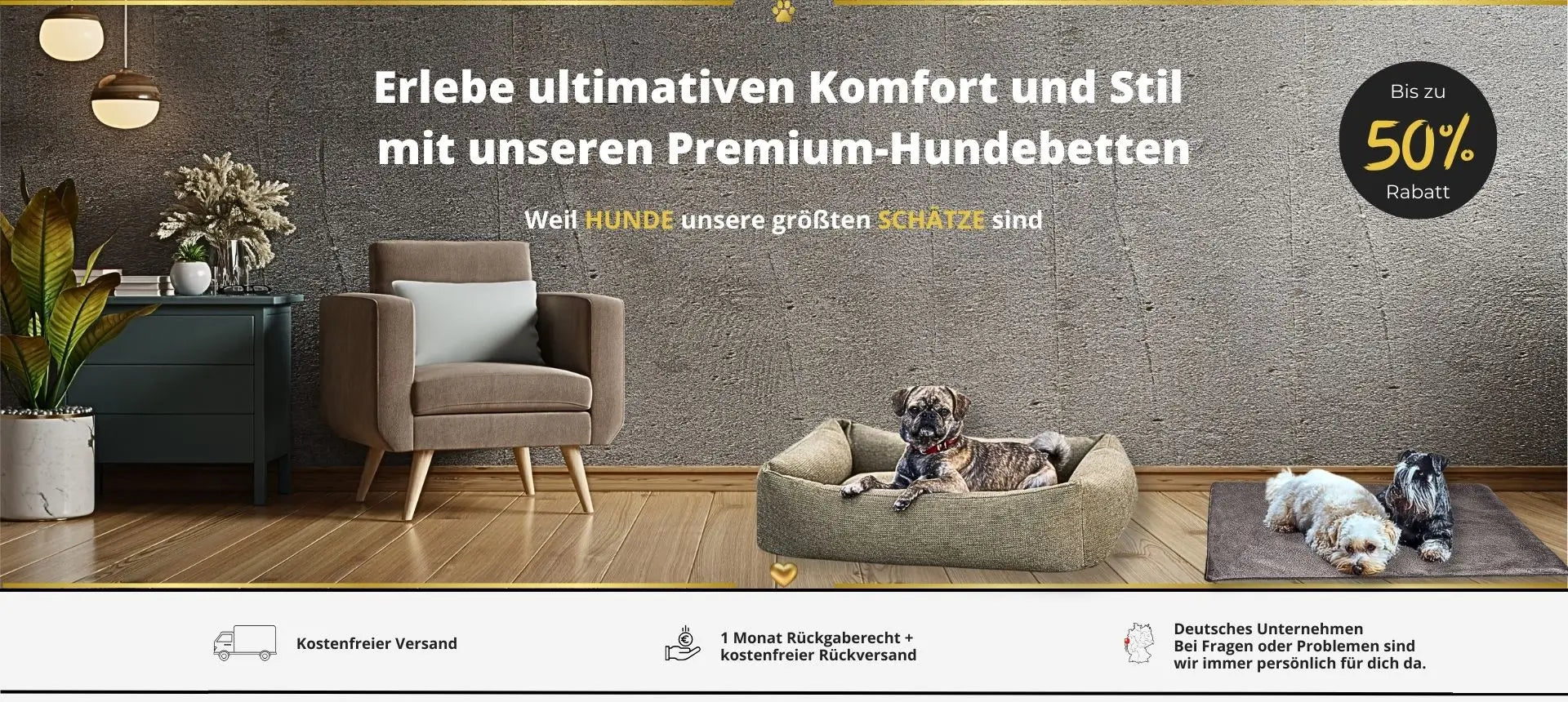 Premium Hundebetten mit Stil und Komfort – Hunde genießen gemütliche Schlafplätze bei HUNDESCHATZ