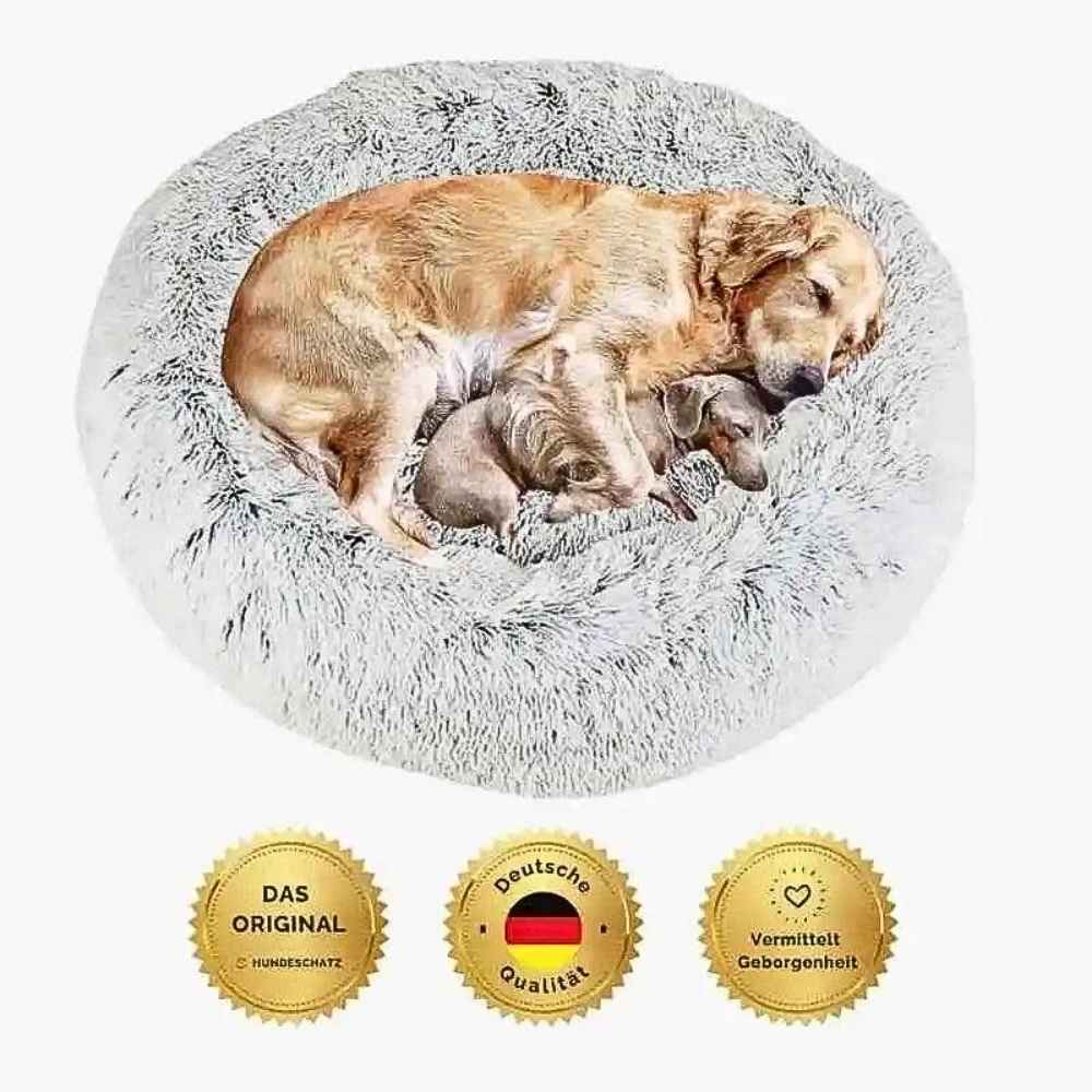 Orthopädisches Hundebett „Wolke 7“ von HUNDESCHATZ™ – kuscheliges Hundekissen und Hundekorb für maximalen Komfort. Vermittelt Geborgenheit und deutsche Qualität – ideal für entspannte Hunde.