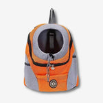 HUNDESCHATZ™ - OUTDOOR HUNDERUCKSACK in Orange. Leichter und robuster Hundetrage-Rucksack mit atmungsaktivem Material und sicherem Verschluss. Ideal für kleine bis mittelgroße Hunde und perfekt für Outdoor-Abenteuer oder Reisen.