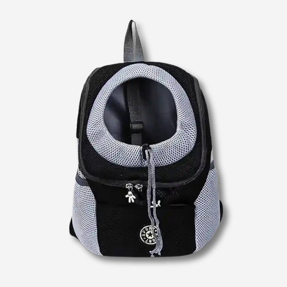 HUNDESCHATZ™ - OUTDOOR HUNDERUCKSACK in Schwarz. Robuster und moderner Hundetrage-Rucksack mit atmungsaktivem Material und sicherem Verschluss. Ideal für kleine bis mittelgroße Hunde und optimal für Outdoor-Abenteuer oder Reisen.